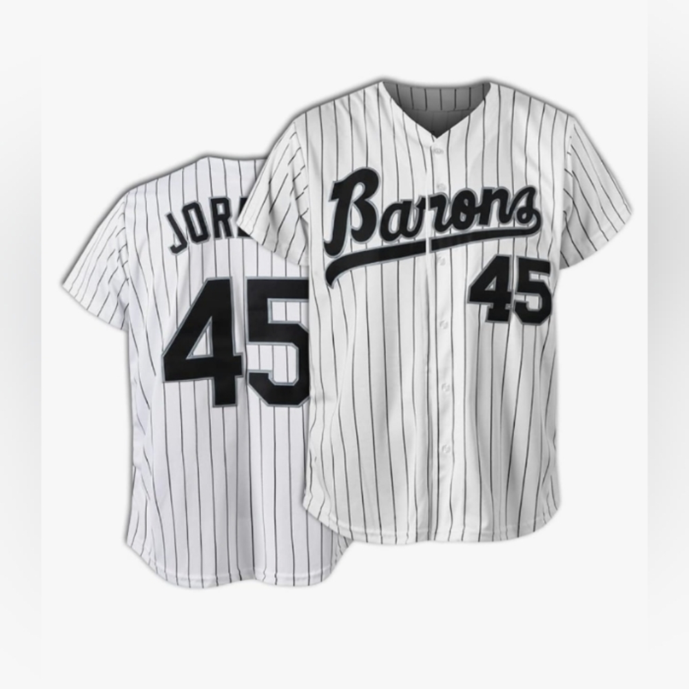Michael Jordan Birmingham Barons White Pinstripe Baseball Jersey #45 / White Sox
